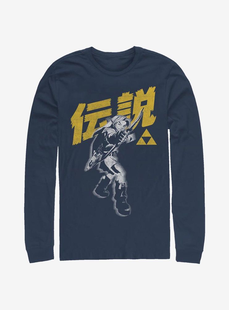 Nintendo The Legend Of Zelda Japanese Text Long-Sleeve T-Shirt