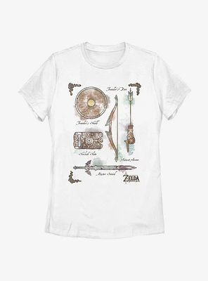 Nintendo The Legend Of Zelda Inventory Womens T-Shirt