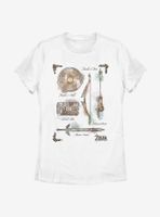 Nintendo The Legend Of Zelda Inventory Womens T-Shirt