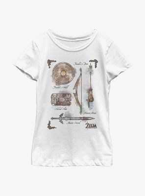 Nintendo The Legend Of Zelda Inventory Youth Girls T-Shirt