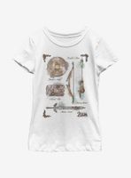 Nintendo The Legend Of Zelda Inventory Youth Girls T-Shirt