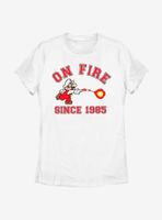 Nintendo Super Mario On Fire Womens T-Shirt