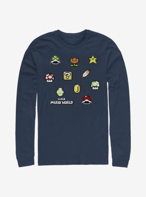 Nintendo Super Mario Maker Items Scatter Long-Sleeve T-Shirt