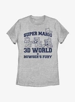 Nintendo Super Mario 3D World Collegiate Womens T-Shirt