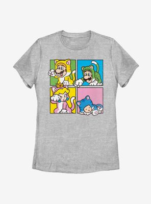 Nintendo Super Mario 4 Character Boxup Womens T-Shirt