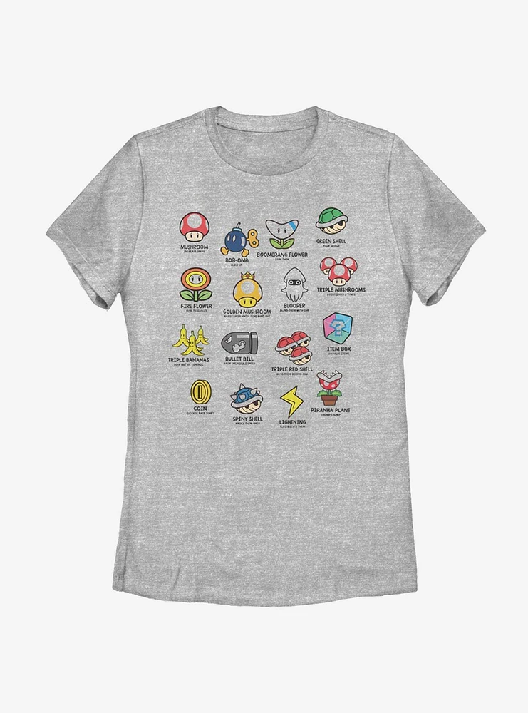 Nintendo Super Mario Kart Objects Womens T-Shirt