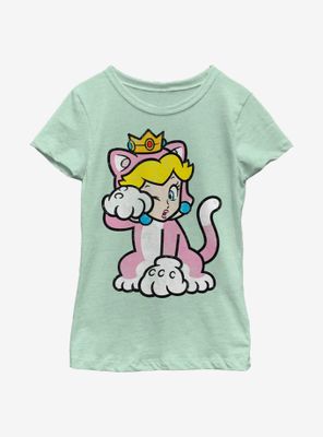 Nintendo Super Mario Cat Peach Solo Youth Girls T-Shirt