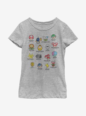 Nintendo Super Mario Kart Objects Youth Girls T-Shirt