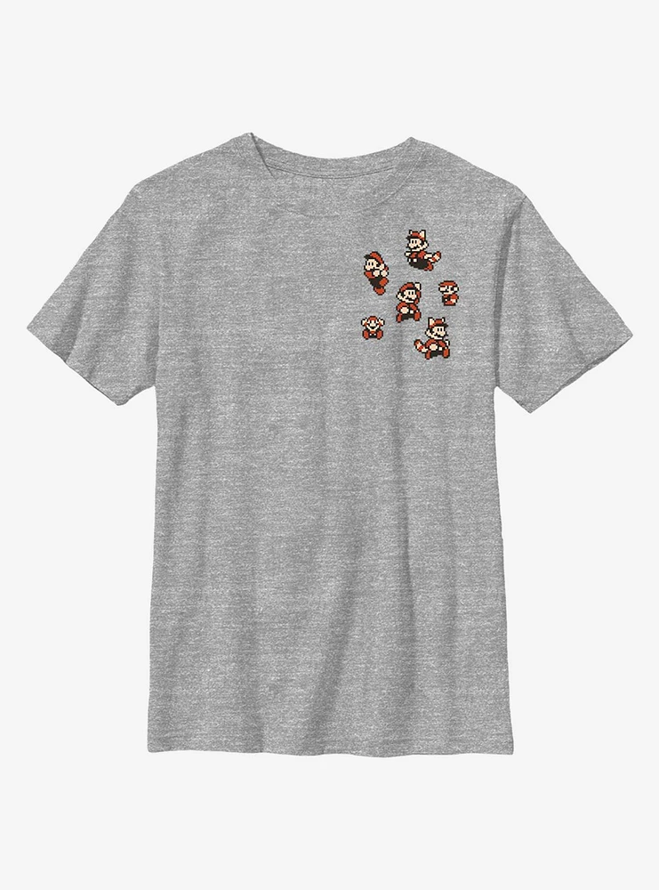 Nintendo Super Mario Lots Of Knit Pixel Bros Youth T-Shirt