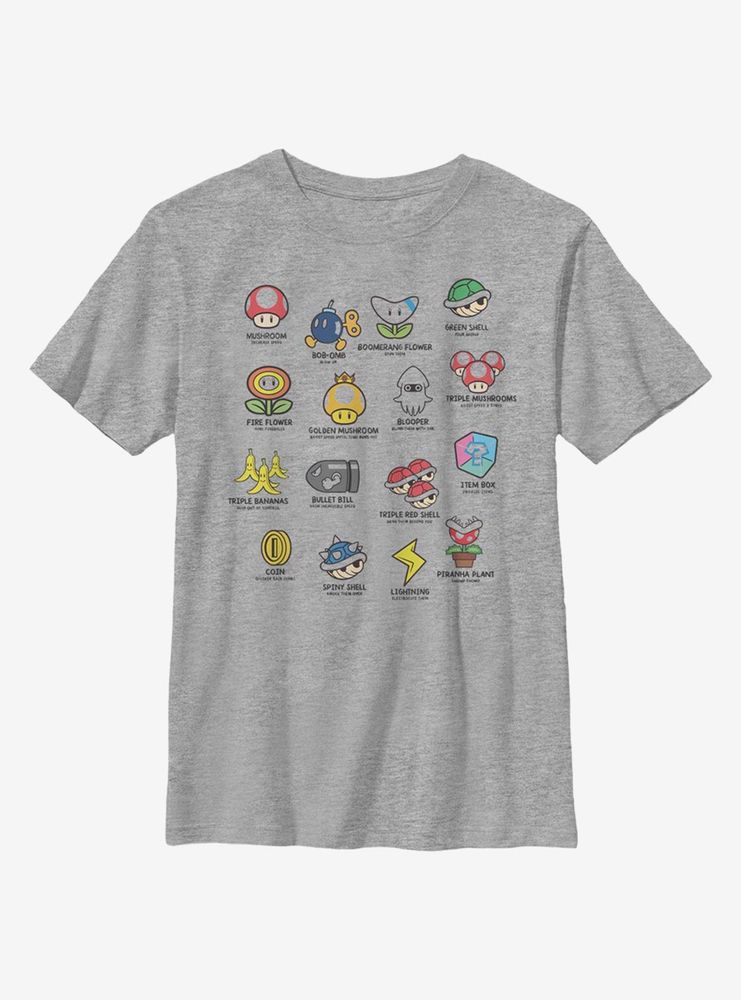 Nintendo Super Mario Kart Objects Youth T-Shirt