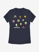 Nintendo Super Mario Maker Items Scatter Womens T-Shirt