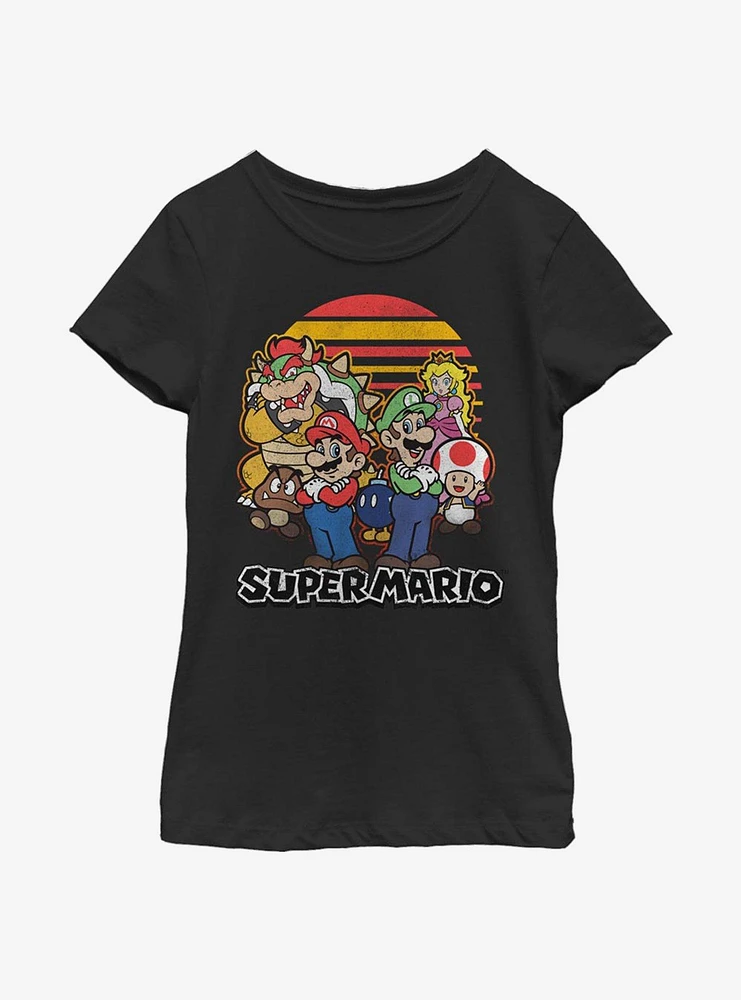 Nintendo Super Mario Group Youth Girls T-Shirt