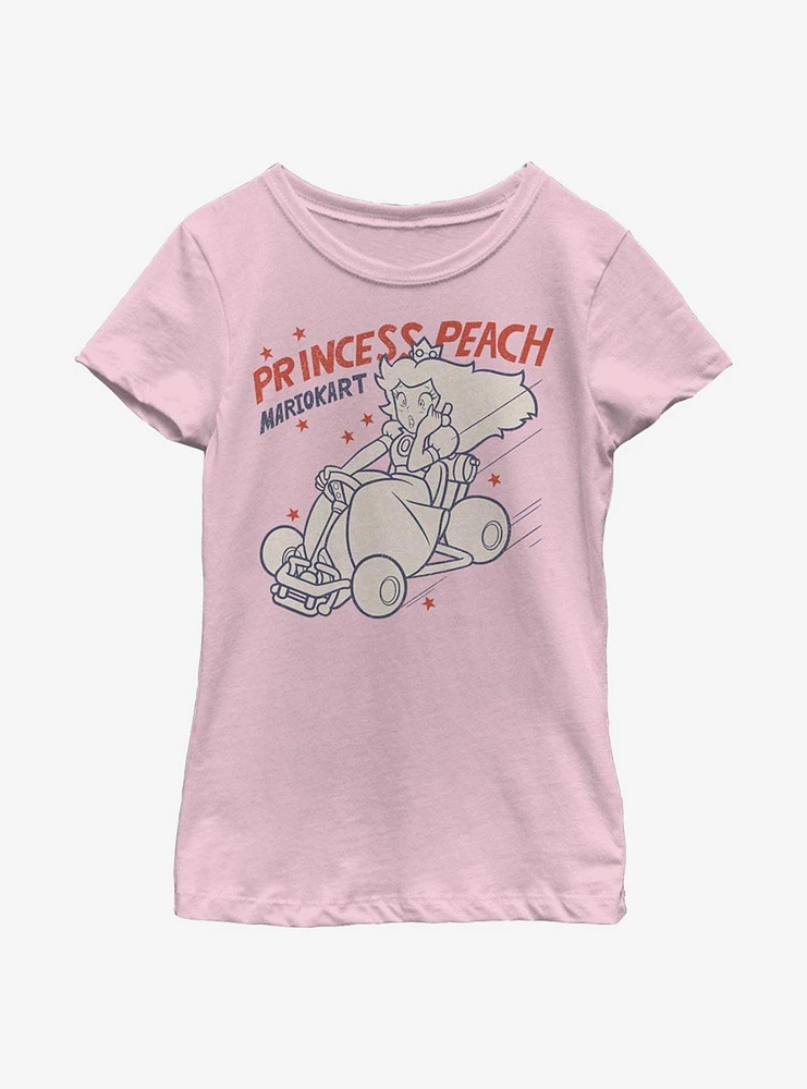 Nintendo Super Mario Peach Kart Youth Girls T-Shirt