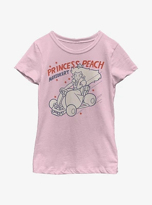 Nintendo Super Mario Peach Kart Youth Girls T-Shirt