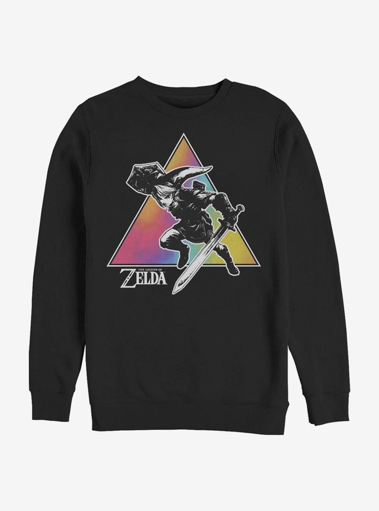 Nintendo The Legend Of Zelda Tie Dye Link Silhouette Sweatshirt