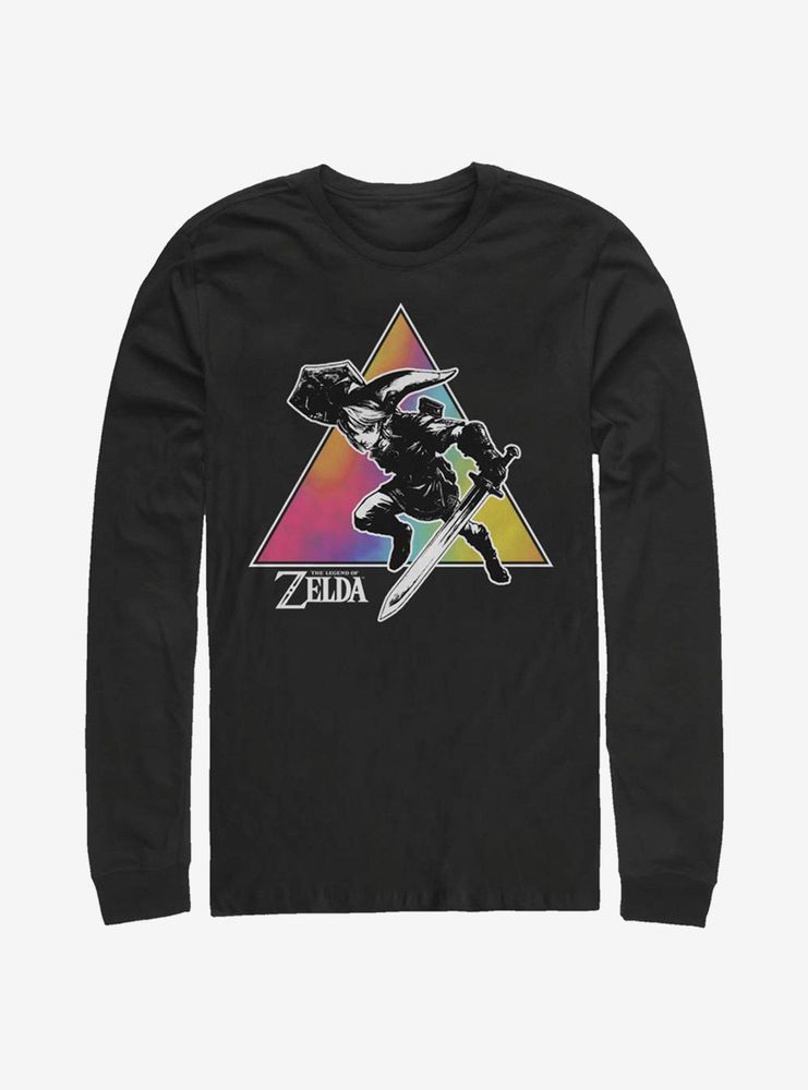 Nintendo The Legend Of Zelda Tie Dye Link Silhouette Long-Sleeve T-Shirt