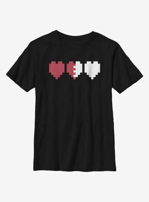 Nintendo The Legend Of Zelda Half Life Hearts Youth T-Shirt
