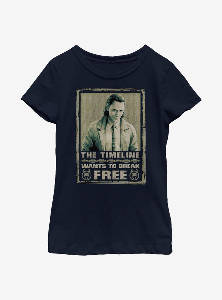 Marvel Loki Break Free Youth Girls T-Shirt