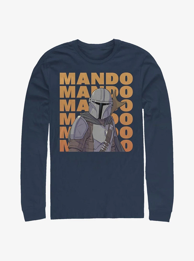 Star Wars The Mandalorian Mando Text Long-Sleeve T-Shirt