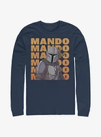 Star Wars The Mandalorian Mando Text Long-Sleeve T-Shirt
