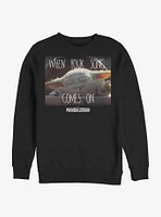 Star Wars The Mandalorian Child Song Meme Crew Sweatshirt