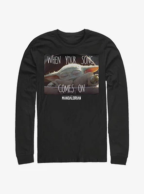 Star Wars The Mandalorian Child Song Meme Long-Sleeve T-Shirt