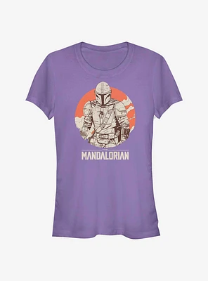 Star Wars The Mandalorian Orange Rider Girls T-Shirt