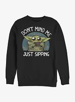 Star Wars The Mandalorian Just Sipping Child Crew Sweatshirt