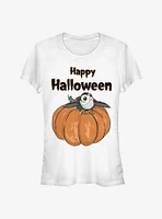 Star Wars: The Last Jedi Porg On A Pumpkin Girls T-Shirt