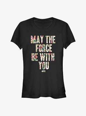 Star Wars Force Be With You Floral Girls T-Shirt