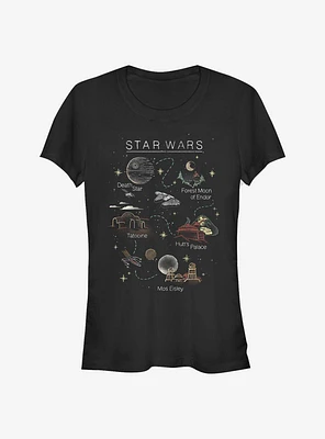 Star Wars Map Girls T-Shirt