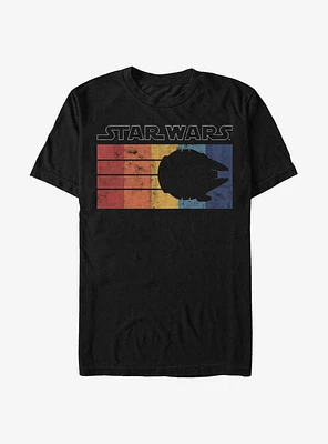 Star Wars Color Bar Millennium Falcon T-Shirt