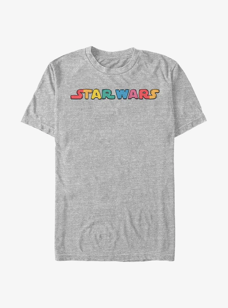 Star Wars Bold Text Rainbow T-Shirt