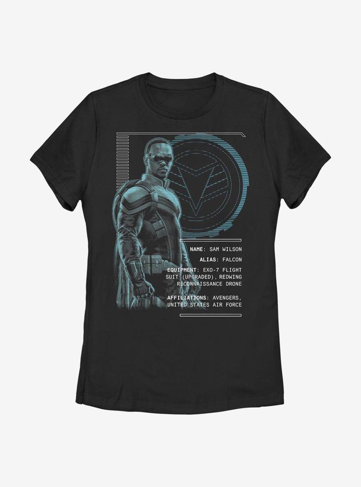 Marvel The Falcon And Winter Soldier Stats Womens T-Shirt