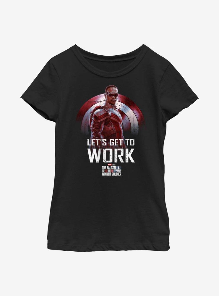 Marvel The Falcon And Winter Soldier Get To Work Youth Girls T-Shirt