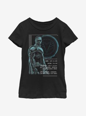 Marvel The Falcon And Winter Soldier Stats Youth Girls T-Shirt