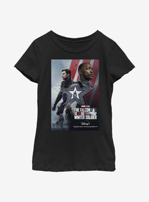Marvel The Falcon And Winter Soldier Poster Art Youth Girls T-Shirt