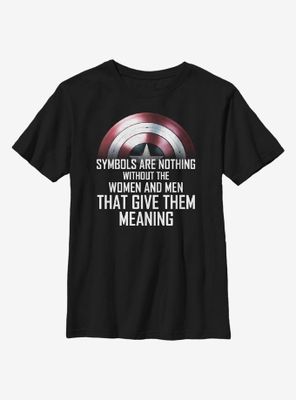 Marvel The Falcon And Winter Soldier Shield Symbol Youth T-Shirt