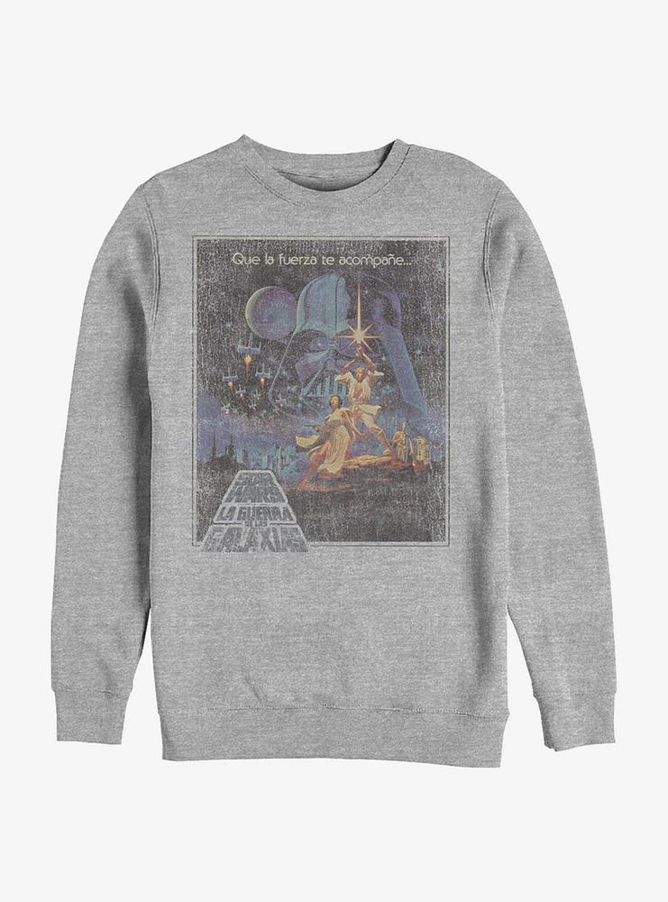 Star Wars Que La Fuerza Crew Sweatshirt