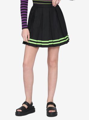 Black & Green Pleated Cheer Skirt