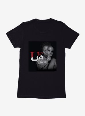 Us Behind The Mask Red Square Logo Womens T-Shirt