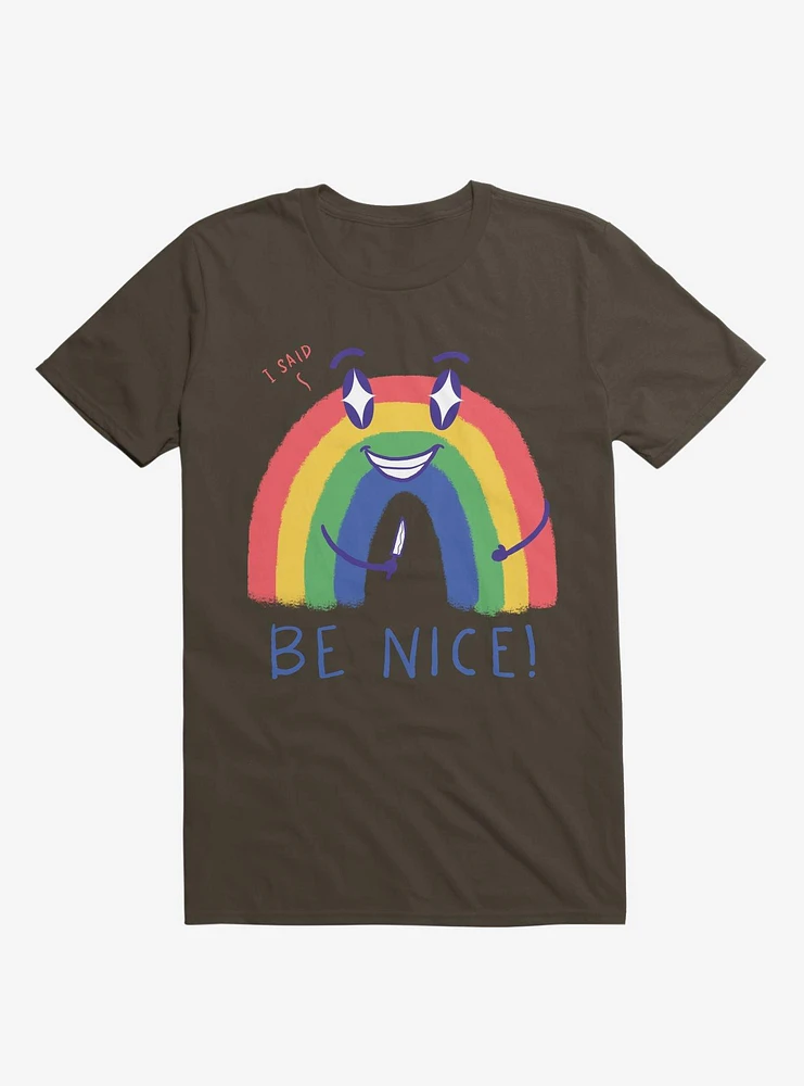 Rainbow Knife Be Nice 2.0 Brown T-Shirt