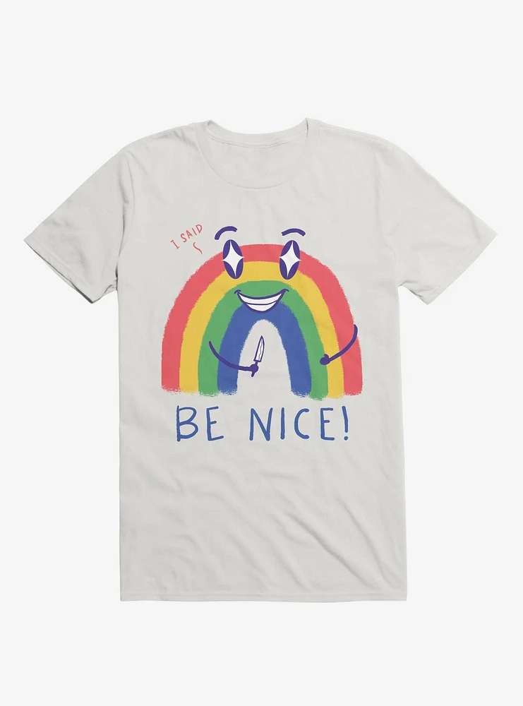 Rainbow Knife Be Nice 2.0 White T-Shirt