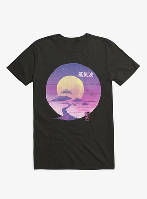 Neon Bonsai Wave Black T-Shirt