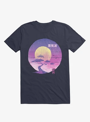 Neon Bonsai Wave Navy Blue T-Shirt