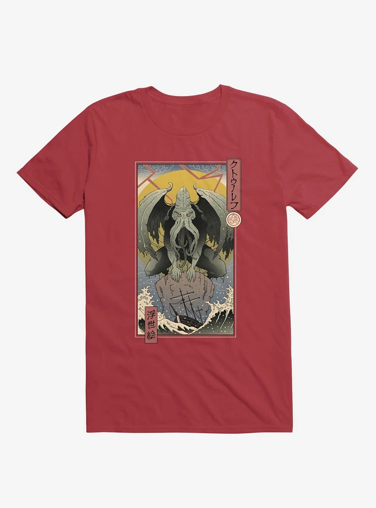 Ocean Cthulhu Edo Red T-Shirt