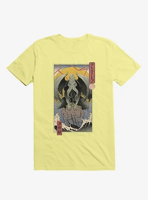 Ocean Cthulhu Edo Corn Silk Yellow T-Shirt