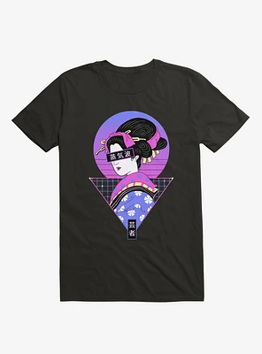 Neon Geisha Wave Black T-Shirt