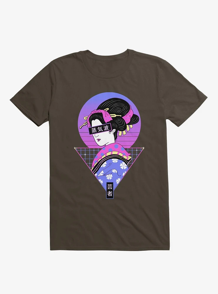 Neon Geisha Wave Brown T-Shirt