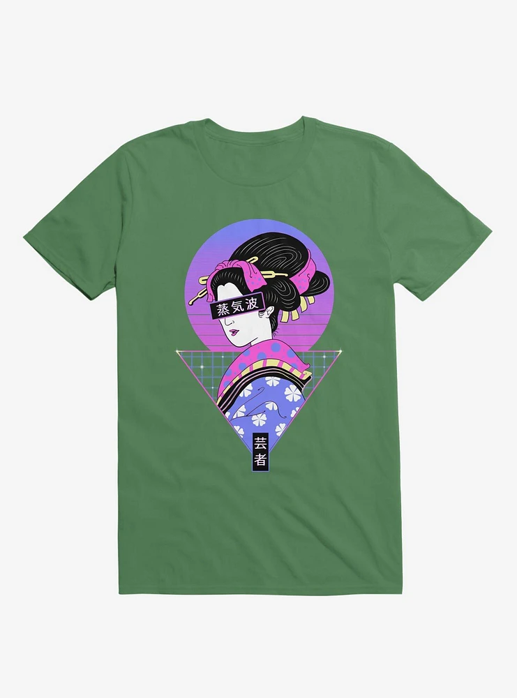 Neon Geisha Wave Kelly Green T-Shirt